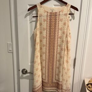 Max Studio Cream and Brown Floral Mini Dress